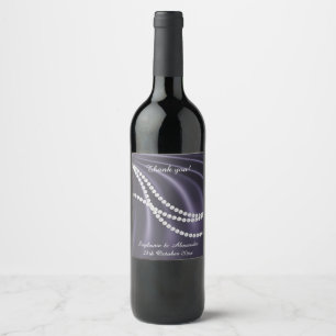 RÓTULO DE GARRAFA DE CERVEJA ELEGANTE PURPLE SATIN PEARL PERSONALIZÁVEL