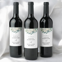 Rótulo De Garrafa De Cerveja Elegante Rosa Branca Verdejante Floral Casamento
