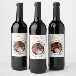 Rótulo De Garrafa De Cerveja Elegante Roteiro & Família de Fotos Presente de Na
