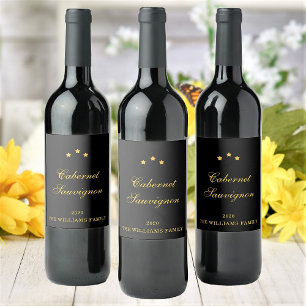 Rótulo De Garrafa De Cerveja Elegante Variedade de Vinho Personalizada Nome da