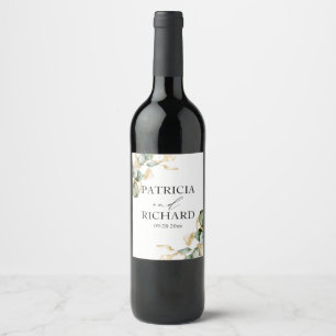 Rótulo De Garrafa De Cerveja Elegante Verdejante Eucalipto Casamento