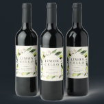 Rótulo De Garrafa De Cerveja Elegantes Limões Botânicos Quadro Limoncello<br><div class="desc">Elegantes limões botânicos aquarela,  folhas e flores em arco quadro,  rótulo de bebida limoncello em cor creme marfim suave. Linhas de modelo para seus nomes e data do evento.</div>