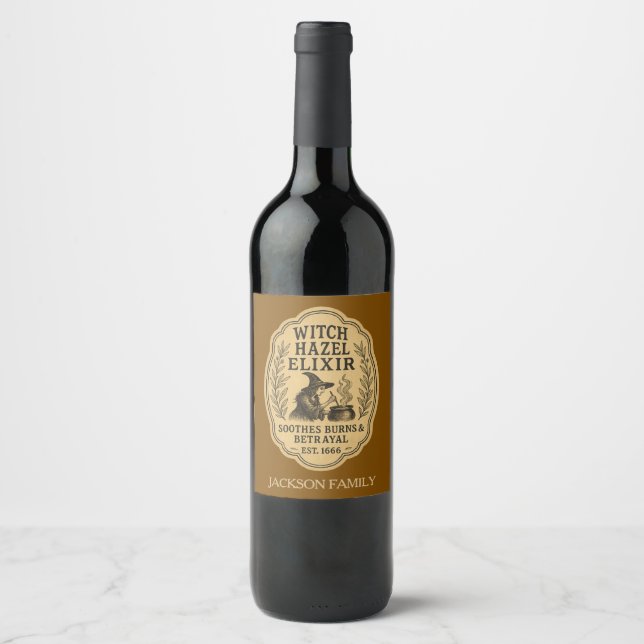 Rótulo De Garrafa De Cerveja Elixir de Hamamélis Acalma Queimaduras & Tônico da (Frente)