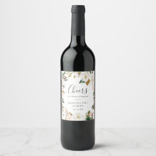 Rótulo De Garrafa De Cerveja Elogios brancos da magnólia elegante que Wedding