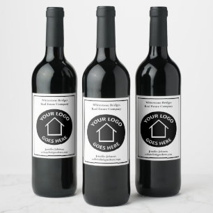 Rótulo De Garrafa De Cerveja Empresa de Imóveis Logotipo Personalizado Corretor