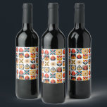 Rótulo De Garrafa De Cerveja Enfeite de Vinho em Mosaico Floral de Arte Folclór<br><div class="desc">Decore suas garrafas de vinho com esses rótulos em mosaico floral de arte folclórica. O design de flor inspirado no retro traz um toque quente e artístico que é perfeito para casamentos, jantares ou presentes atenciosos. Fácil de aplicar e atraente, esses rótulos transformam instantaneamente qualquer garrafa em um centro de...</div>