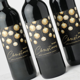 Rótulo De Garrafa De Cerveja Enfeites de Natal Dourados Pretos