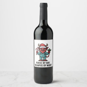 Rótulo De Garrafa De Cerveja Enfermeira de Dia Krampus de Noite Enfermagem Enfe