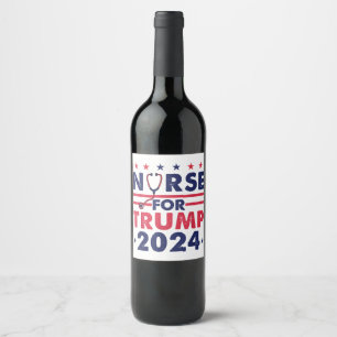 Rótulo De Garrafa De Cerveja Enfermeiras Retro Para Trump 2024 Bandeira Estrela