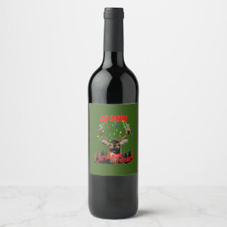 Rótulo De Garrafa De Cerveja Engraçado Caça aos Veados de Natal