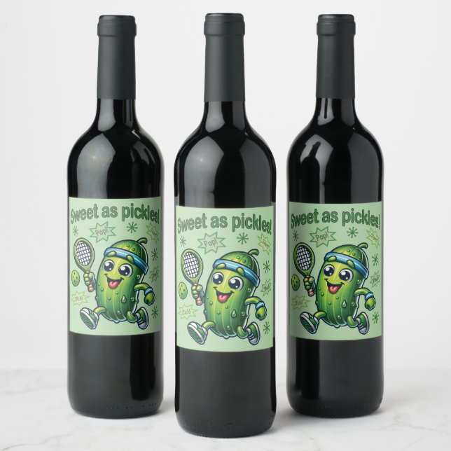 Rótulo De Garrafa De Cerveja Engraçado Fofo Doce como Picles Pickleball (Garrafas)