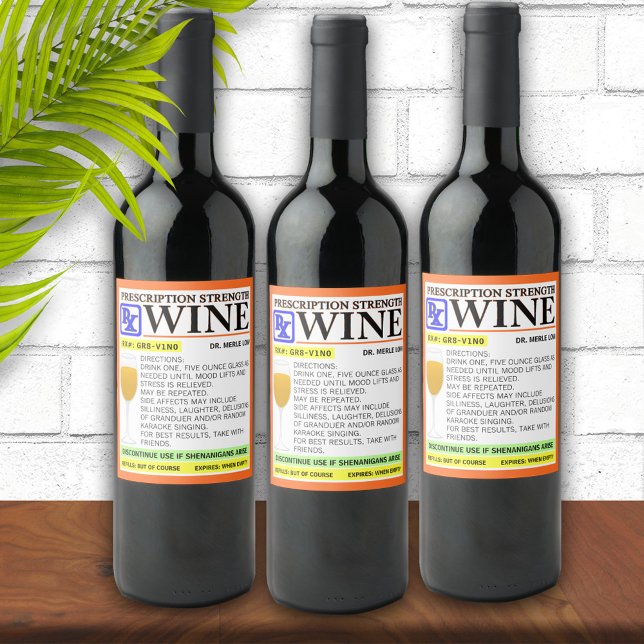 Rótulo De Garrafa De Cerveja Engraçado Prescrição Branca (Criador carregado)