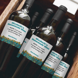 Rótulo De Garrafa De Cerveja Engraçado Vinho Feito Em Casinha Advertindo Teal D