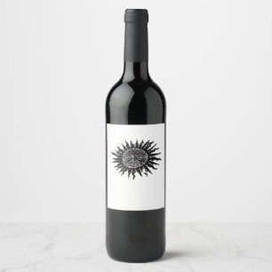 Rótulo De Garrafa De Cerveja Engrenagem ao Sol Medieval - Estética Whimsigoth -