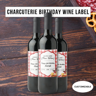 Rótulo De Garrafa De Cerveja "Envelhecer como vinho fino" Charcuterie Picnic An