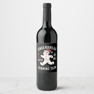 Rótulo De Garrafa De Cerveja Equipe de corrida de biscoito de gengibre humor de