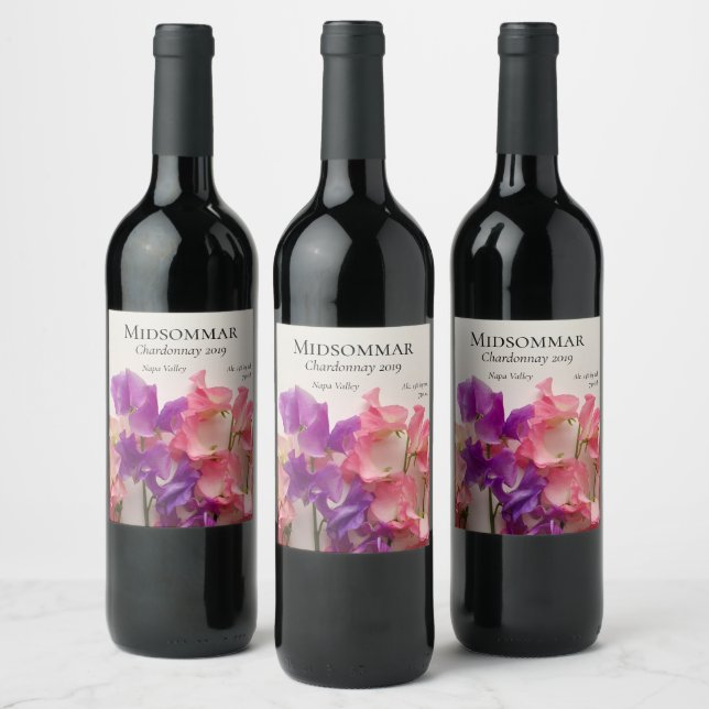 Rótulo De Garrafa De Cerveja Ervilhas doces coloridas (Garrafas)