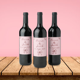 Rótulo De Garrafa De Cerveja Esboços Excêntricos e Caprichosos Rosa Casamento