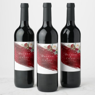Rótulo De Garrafa De Cerveja Escarlate Vermelho Pincel Vermelho Traço Crimson 
