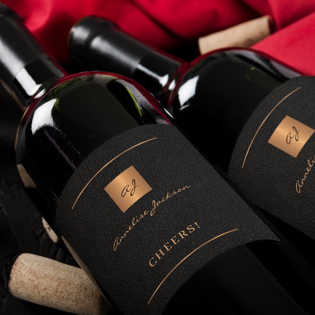 Rótulo De Garrafa De Cerveja Escrita de nome personalizado elegante e elegante  (Criador carregado)