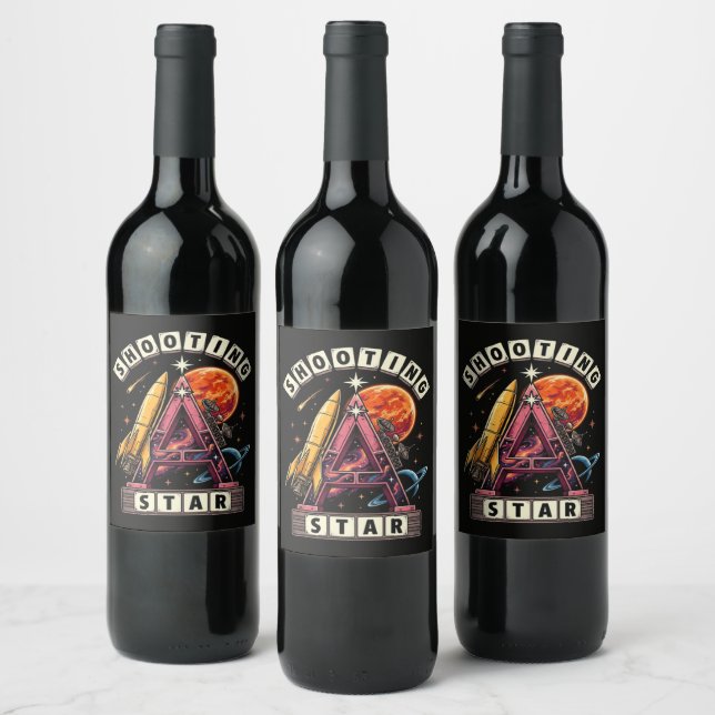 Rótulo De Garrafa De Cerveja Espaço da Estrela Cadente (Garrafas)