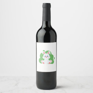 Rótulo De Garrafa De Cerveja Espalho do coelho da caricatura