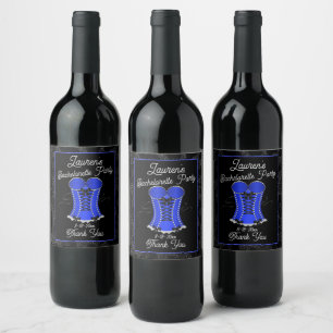 Rótulo De Garrafa De Cerveja Espartilho Azul Sedutor