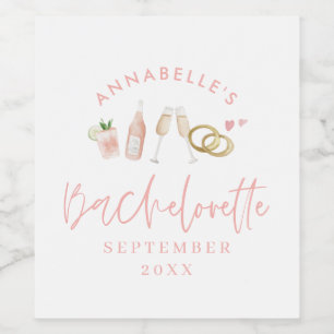 Rótulo De Garrafa De Cerveja Espelho de vinho rosado moderno e cintilante