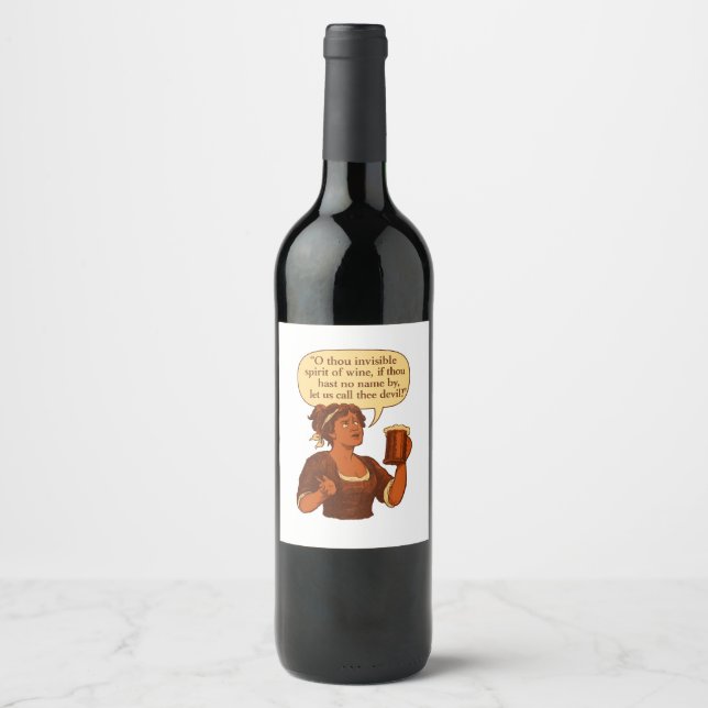 Rótulo De Garrafa De Cerveja Espírito Invisível - Vinho (Frente)