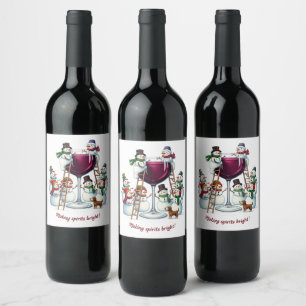 Rótulo De Garrafa De Cerveja Espíritos brilhantes do fazer de vinho de boneco d