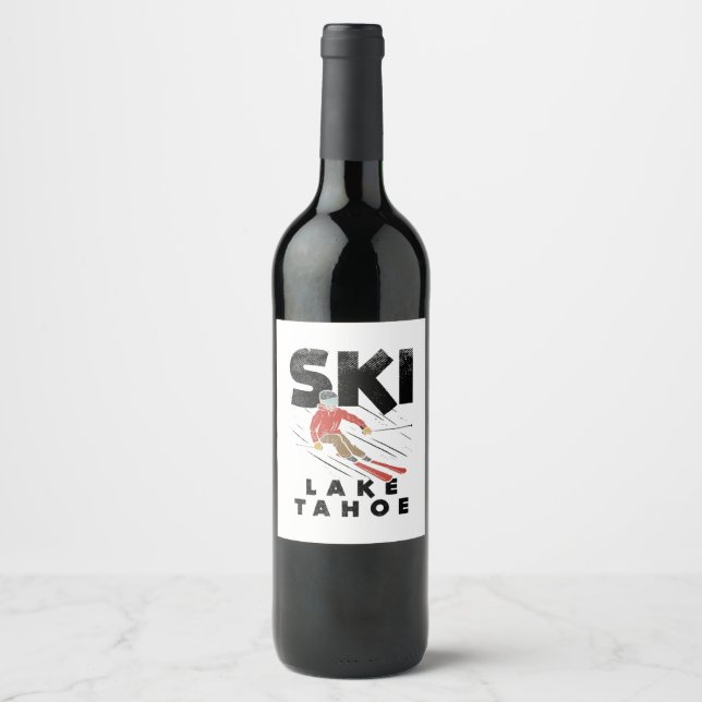 Rótulo De Garrafa De Cerveja Esqui - Lago Ski Tahoe (Frente)