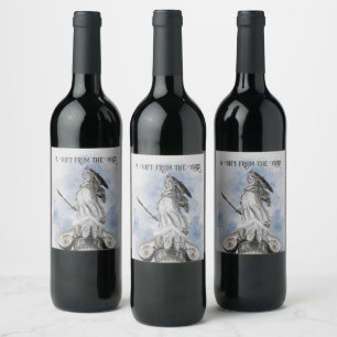 Rótulo De Garrafa De Cerveja Estátua Clássica Grega Atena Um Presente dos Deuse