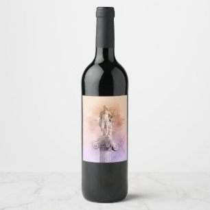 Rótulo De Garrafa De Cerveja Estátua grega clássica de Apolo