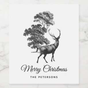 Rótulo De Garrafa De Cerveja Éster preto clássico de cervo de galeria negra na 