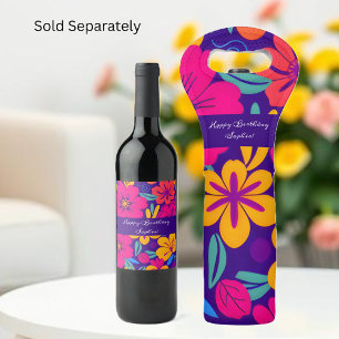 Rótulo De Garrafa De Cerveja Estilo Colorido Blooms-Dopamina - Flores Retro