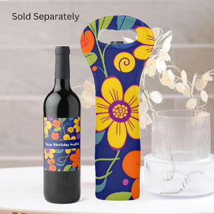 Rótulo De Garrafa De Cerveja Estilo Colorido das Flores-Dopamina