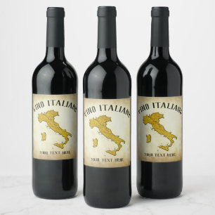 Rótulo De Garrafa De Cerveja Estilo de Vintage - Vinho Italiano Rótulo Seu Tex