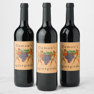 Rótulo De Garrafa De Cerveja Estilo Grego - Rótulo Agiorgitiko de Vinho de Uva