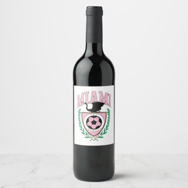 Rótulo De Garrafa De Cerveja Estilo Universitário de Futebol de Miami  (Frente)