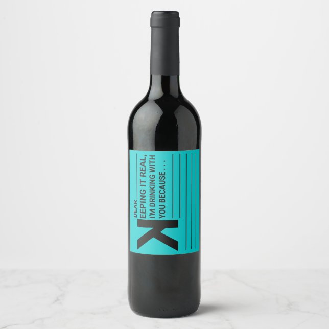 Rótulo De Garrafa De Cerveja Estou Bebendo contigo porque... (Frente)