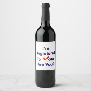 Rótulo De Garrafa De Cerveja Estou registrado para votar