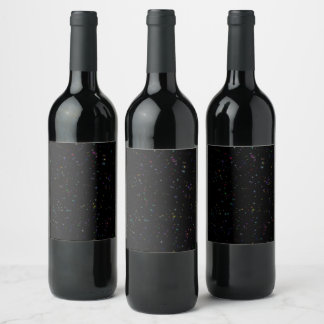 Rótulo De Garrafa De Cerveja Estrelas coloridas espumantes no design negro céu 