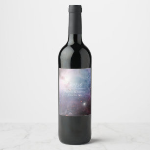 Rótulo De Garrafa De Cerveja Estrelas violeta orgânicas céu nebulosa de orion E