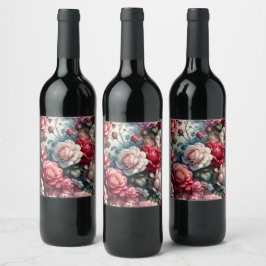 Rótulo De Garrafa De Cerveja Eterno Rosa Floral Charme