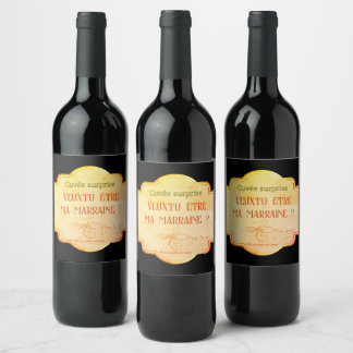 Rótulo De Garrafa De Cerveja Étiquette de vin. Veux-tu être ma marraine
