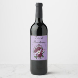 Rótulo De Garrafa De Cerveja Étiquettes de Bouteille Bouquet de Violettes