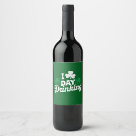 Rótulo De Garrafa De Cerveja Eu Amo Beber Durante o Dia Dia de São Patrício Irl