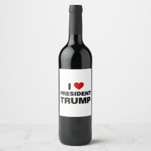 Rótulo De Garrafa De Cerveja Eu Amo o Presidente Trump Heart