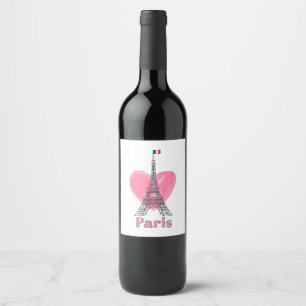 Rótulo De Garrafa De Cerveja Eu Amo Paris Torre Eiffel França Presente