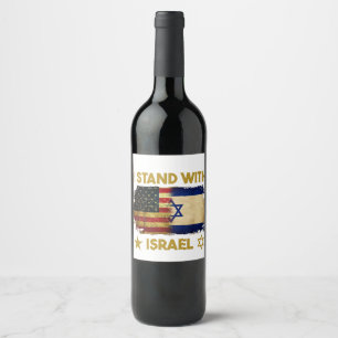 Rótulo De Garrafa De Cerveja Eu Apoio a Camiseta de Israel Eu Apoio a Israel Am
